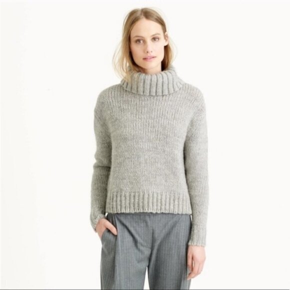 J Crew | Heavy Knit Alpaca Blend Turtleneck Sweater in Cream - Picture 7 of 7